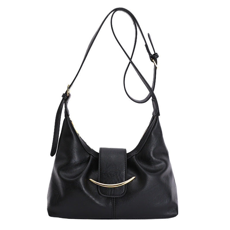 Damen Hobo-Tasche aus geschmeidigem Leder mit dekorativem Verschluss Nord Taschen