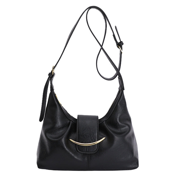 Damen Hobo-Tasche aus geschmeidigem Leder mit dekorativem Verschluss Nord Taschen