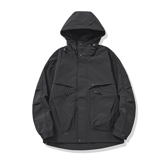 Unisex Technische Utility‑Fieldjacke mit Kapuze und mehreren Reißverschluss‑Taschen Nord Taschen
