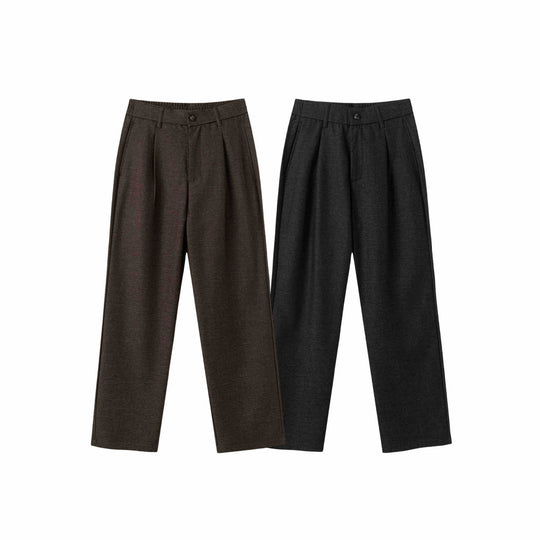 Damen Hochtaillierte weite Bundfaltenhose mit elastischem Rücken Nord Taschen