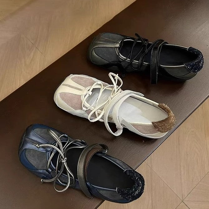 Damen modische und komfortable Ballerinas mit verstellbarem Riemchen-System Nord Taschen