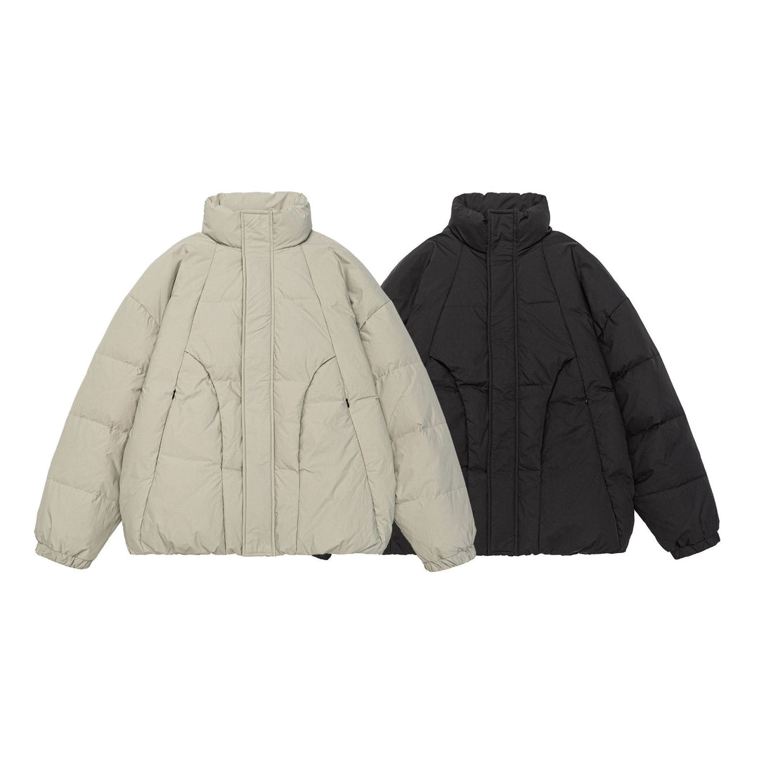 Damen Voluminöse Steppjacke mit hohem Stehkragen und winddichter Frontblende Nord Taschen
