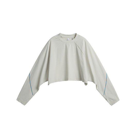 Damen Kurz geschnittenes Oversize Cropped-Sweatshirt mit Fledermausärmeln Nord Taschen