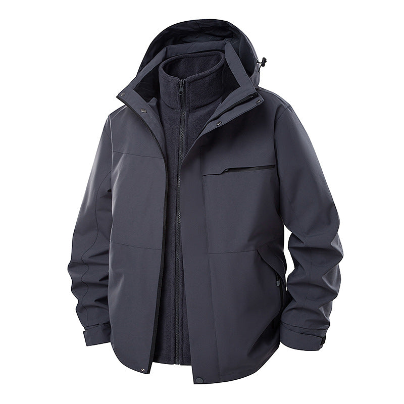 Herren Wasserdichte Outdoor-Jacke mit verstellbarer Kapuze Nord Taschen