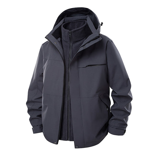 Herren Wasserdichte Outdoor-Jacke mit verstellbarer Kapuze Nord Taschen