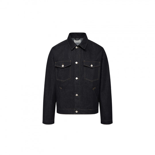 Unisex Zeitlose Boxy-Denimjacke im Worker-Look mit Pattentaschen und Metallknopfleiste Nord Taschen