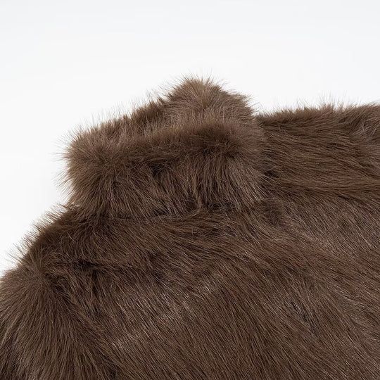 Damen Kurze Kunstfelljacke mit hohem Stehkragen und Oversized‑Silhouette Nord Taschen