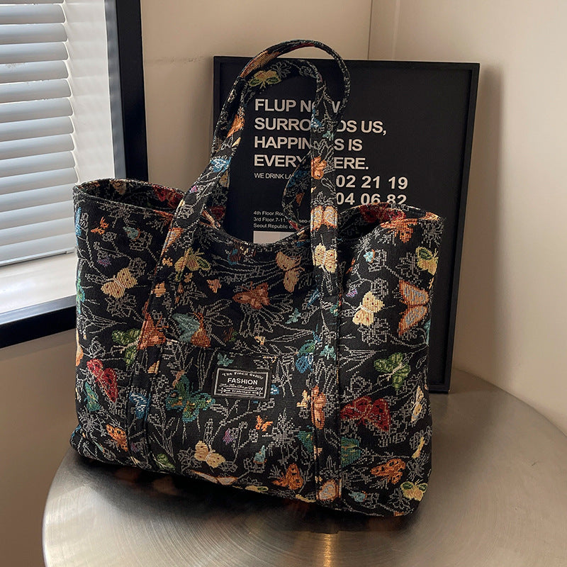 Damen Tragetasche mit floralem Jacquard-Muster und robusten Griffen Nord Taschen