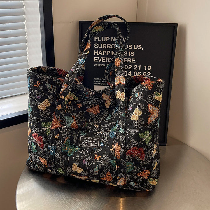Damen Tragetasche mit floralem Jacquard-Muster und robusten Griffen Nord Taschen