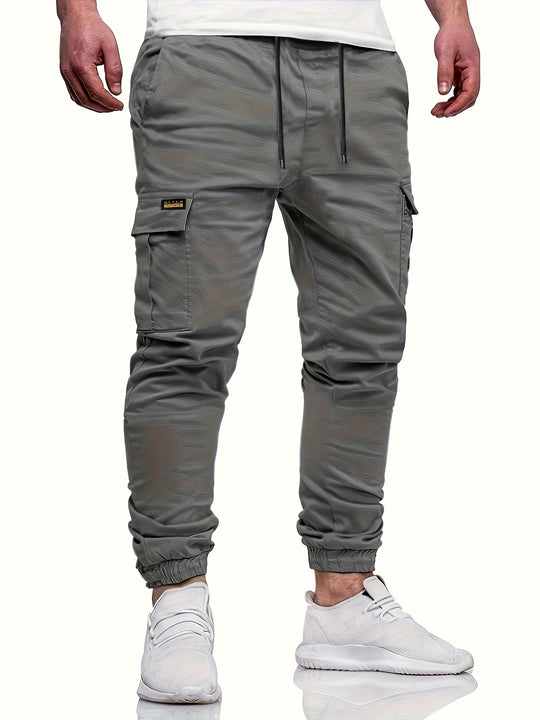 Herren Tapered Cargojogginghose mit Tunnelzug, Knöchelabschluss & Mehrfachtaschen Nord Taschen