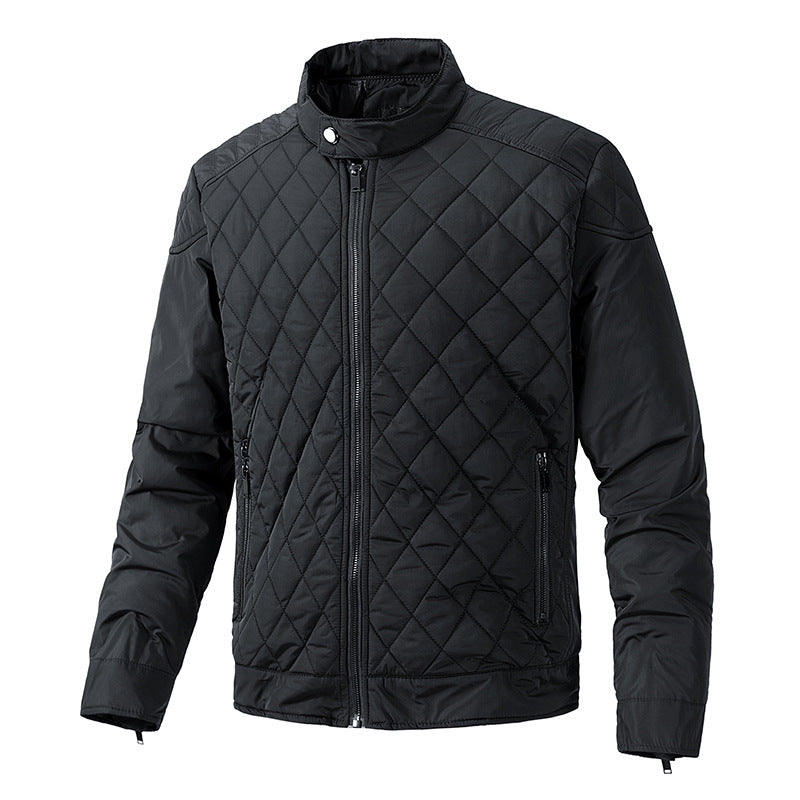 Herren gesteppte leichte Thermojacke mit Stehkragen und Reißverschluss Nord Taschen