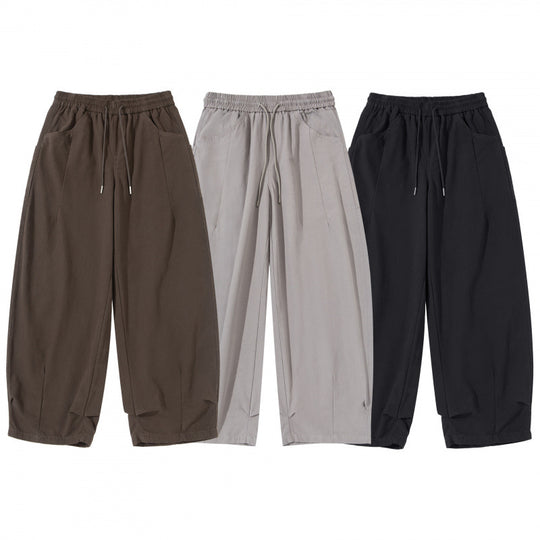 Damen Weite Cropped-Hose mit Tunnelzugbund, Ballon-Silhouette und aufgesetzten Taschen Nord Taschen