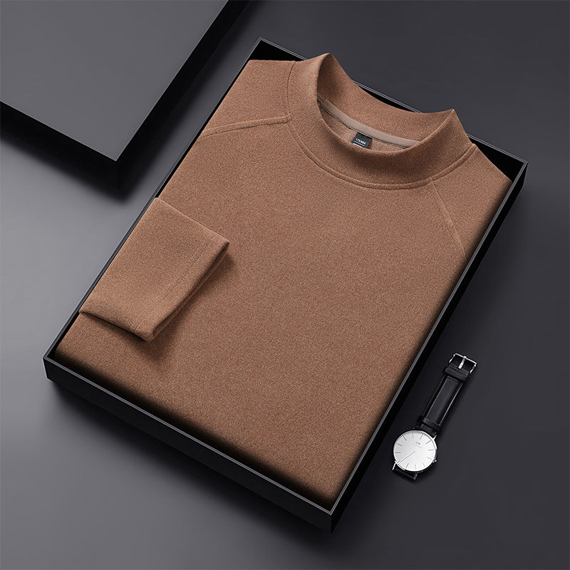 Herren Premium-Mockneck-Pullover aus feinem Woll-Mix mit Raglanärmeln Nord Taschen