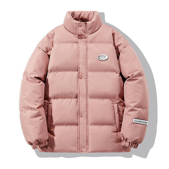 Herren Oversize-Steppjacke mit hohem Stehkragen und Druckknopffront Nord Taschen