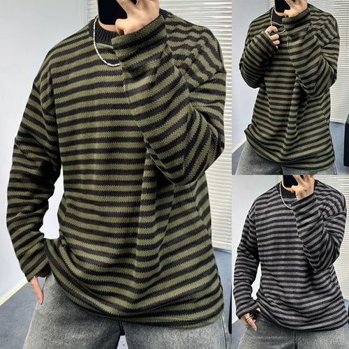 Herren Lässiger Strickpullover mit Modischem Streifenmuster Nord Taschen
