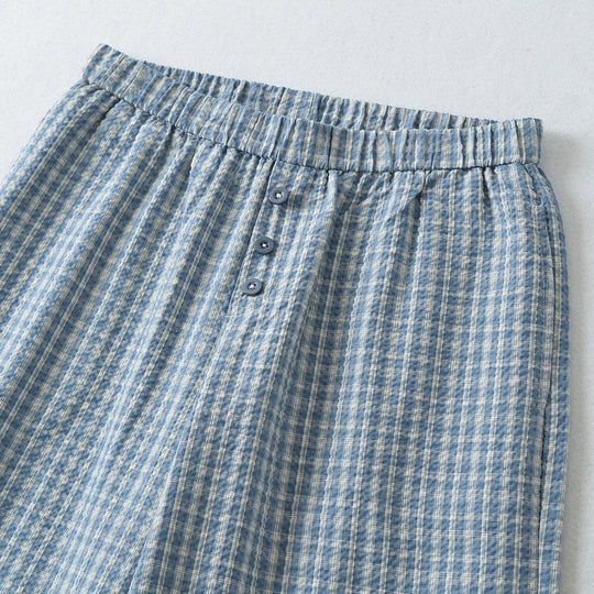 Damen Weite High-Waist Palazzo-Hose mit Gummibund und Knopfblende Nord Taschen