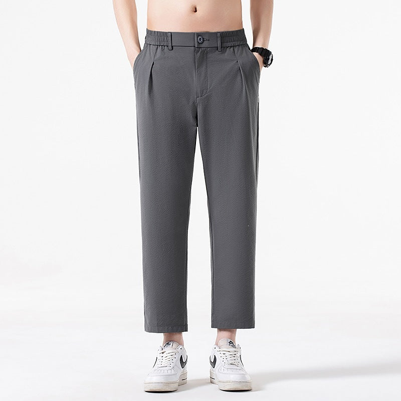 Herren Cropped-Hose mit weitem Bein, halb-elastischem Bund und Bügelfalte Nord Taschen