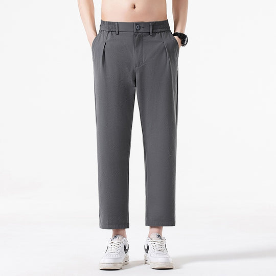 Herren Cropped-Hose mit weitem Bein, halb-elastischem Bund und Bügelfalte Nord Taschen