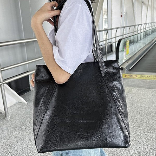Damen elegante Einkaufstasche aus PU-Leder mit strukturiertem Design Nord Taschen