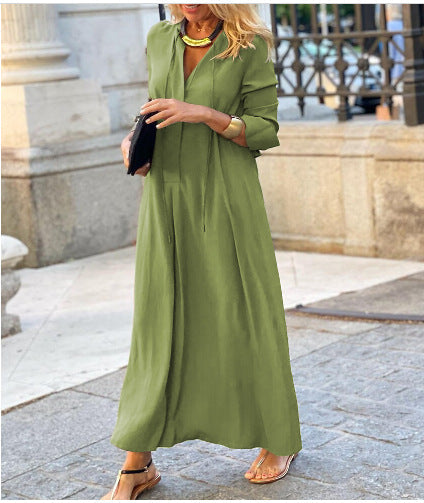 Damen Luftiges Maxikleid mit eleganter Knopfdetail