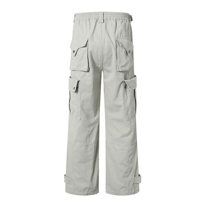 Damen weite Cargo-Culottehose mit hohem Bund, elastischem Taillenpass und Multi-Taschen Nord Taschen