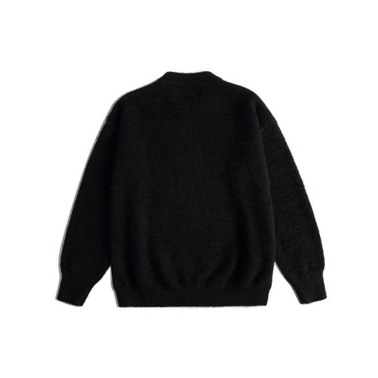 Damen Weicher Pullover mit verspielter Katzenstickerei und leichtem Stehkragen Nord Taschen