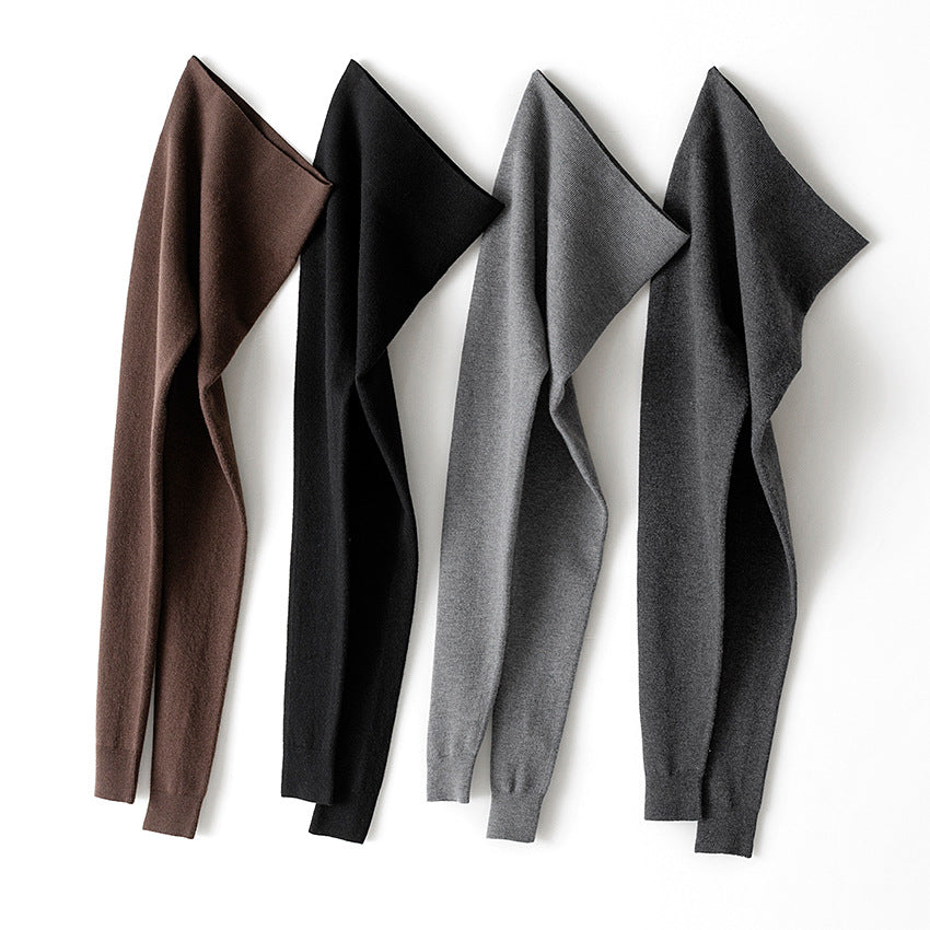 Damen Thermo-Feinstrick-Leggings mit hoher Taille und geripptem Knöchelabschluss Nord Taschen