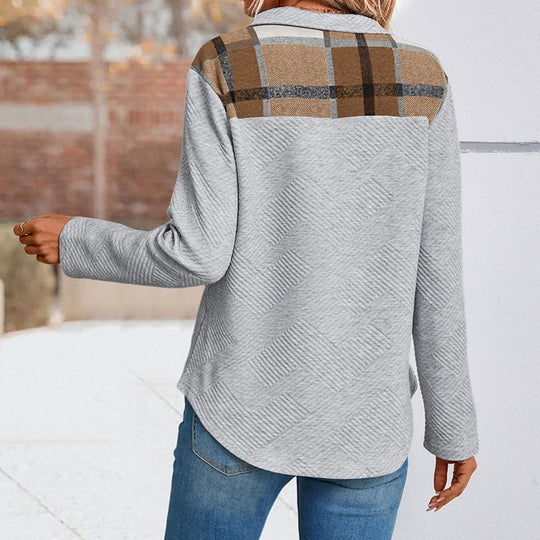 Damen Gequiltetes Sweatshirt mit Reißverschluss Nord Taschen