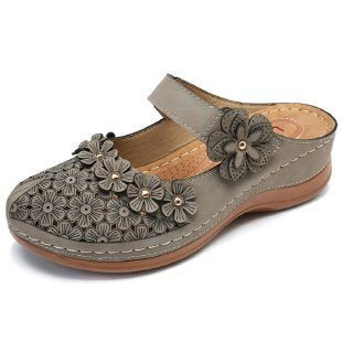 Damen bequeme Clogs mit floralem Dekor und ergonomischem Fußbett