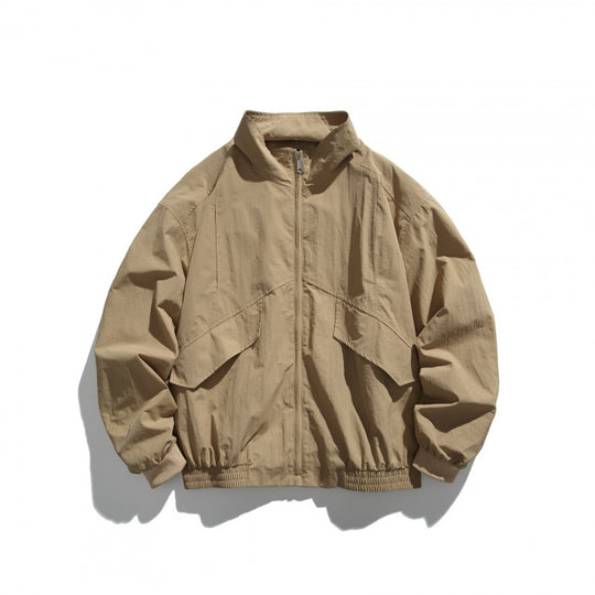 Unisex Leichte Nylon‑Bomberjacke mit Stehkragen, durchgehendem Reißverschluss und elastischem Saum Nord Taschen