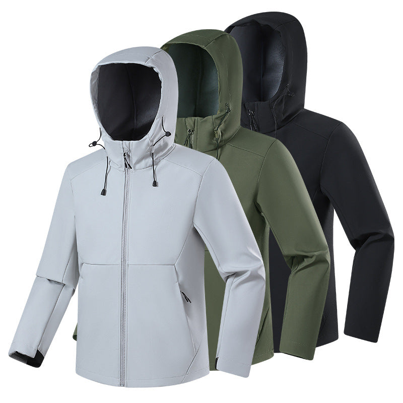 Herren Atmungsaktive Softshell-Fleecejacke mit mehrlagiger Membran, ergonomischem Schnitt und verstellbarer Kapuze Nord Taschen