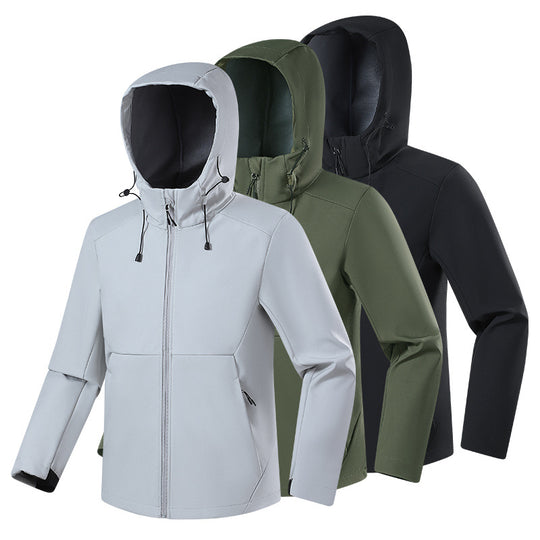 Herren Atmungsaktive Softshell-Fleecejacke mit mehrlagiger Membran, ergonomischem Schnitt und verstellbarer Kapuze Nord Taschen