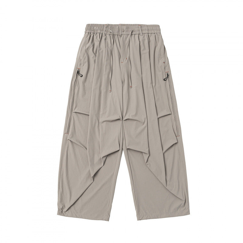 Unisex Weitgeschnittene technische Cargo-Hose mit Gummibund, Kordelzug und Reißverschlusstaschen Nord Taschen