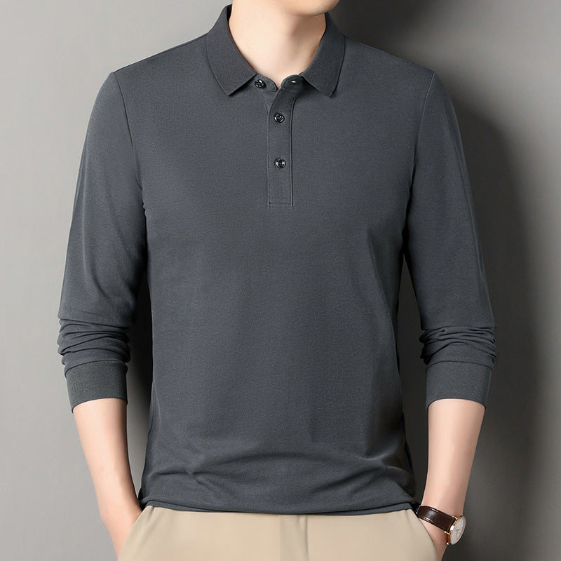 Herren Langarm‑Polo aus atmungsaktivem Baumwoll‑Stretch mit feinem Polokragen Nord Taschen
