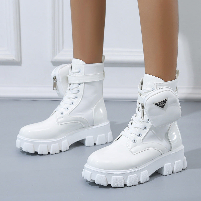 Damen High-Top Stiefel mit robustem Sohlendesign und praktischem Reißverschluss