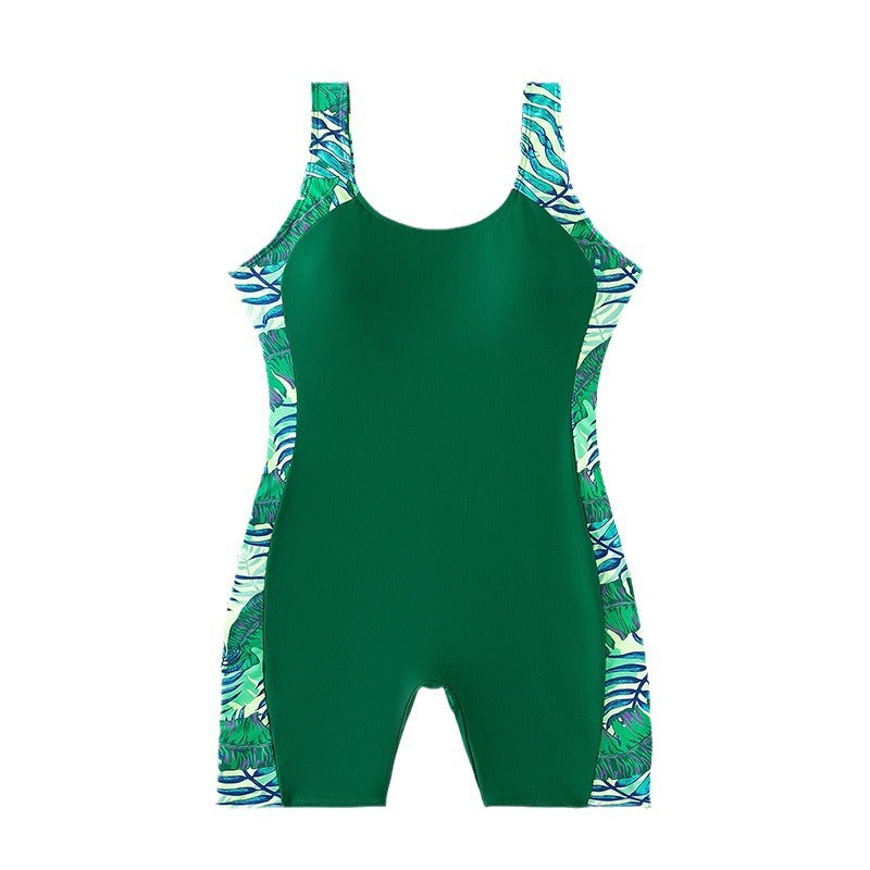 Damen Sportlicher Schwimmanzug mit Pflanzenmuster Nord Taschen