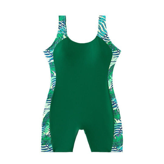 Damen Sportlicher Schwimmanzug mit Pflanzenmuster Nord Taschen