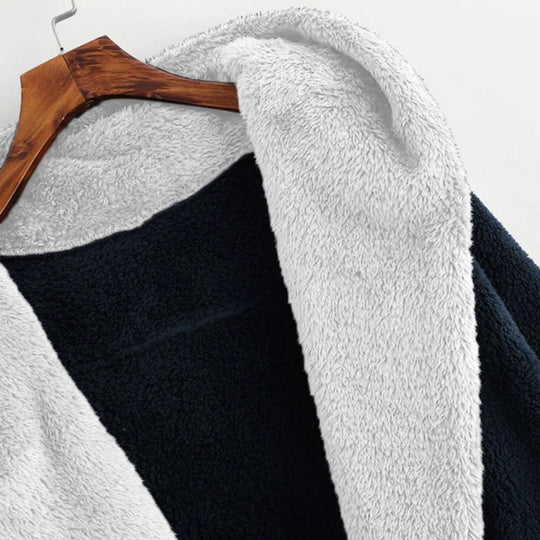 Damen Oversized Kunstfell-Kapuzenmantel mit kontrastierender Teddy-Innenseite und Rippbündchen Nord Taschen