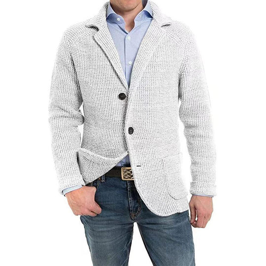 Herren Strukturstrick Sakko-Blazer mit aufgesetzten Taschen Nord Taschen