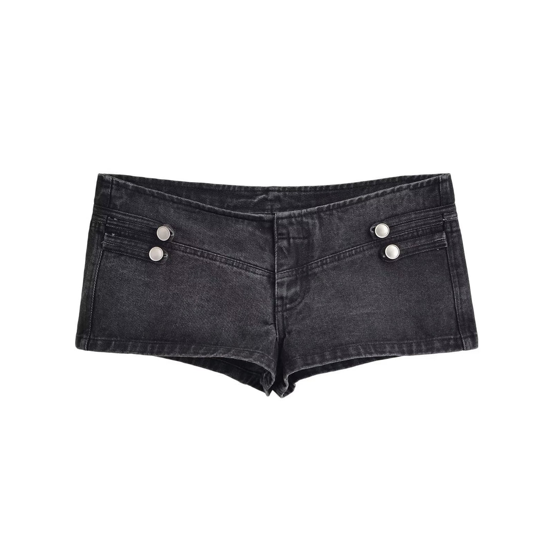 Damen Jeansjacke im Military-Stil mit Stehkragen und dekorativen Zierknopfleisten Nord Taschen