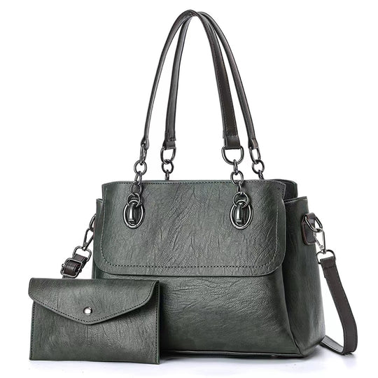 Damen Umhängetasche mit abnehmbarer Clutch und hochwertiger Lederoptik Nord Taschen