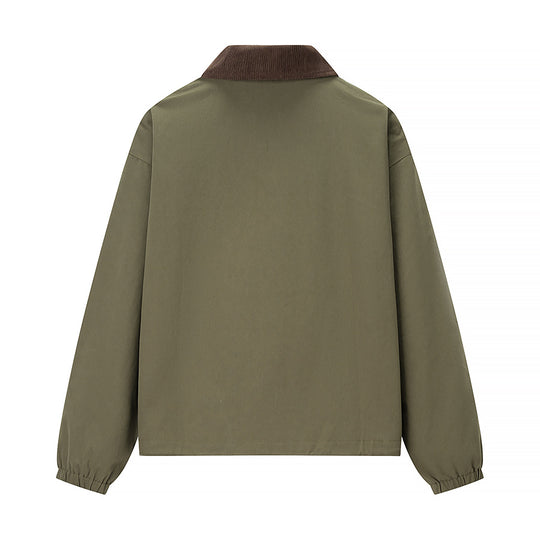 Damen Kurzjacke im Workwear-Stil mit Kordkragen, Reißverschluss und aufgesetzten Brusttaschen Nord Taschen