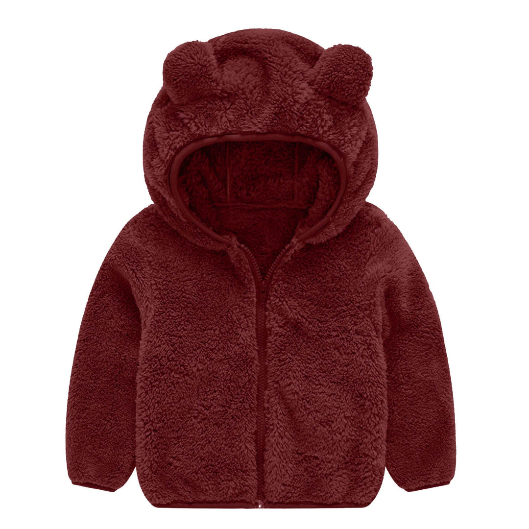 Damen Fleecejacke mit niedlichem Bärenohren-Design