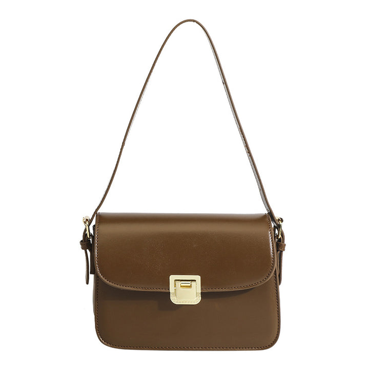 Damen Umhängetasche mit edler Metallschnalle und hochwertigem Leder Nord Taschen
