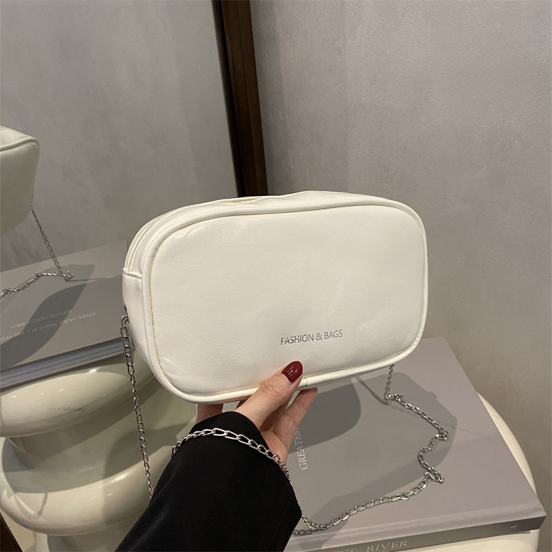 Damen elegante Handtasche mit glänzender Oberfläche und feinem Reißverschluss Nord Taschen
