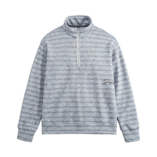 Herren Strukturiertes Halbzip-Strickpullover mit Stehkragen Nord Taschen