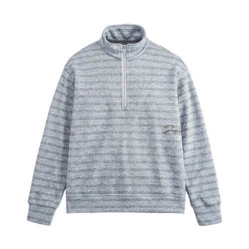 Herren Strukturiertes Halbzip-Strickpullover mit Stehkragen Nord Taschen