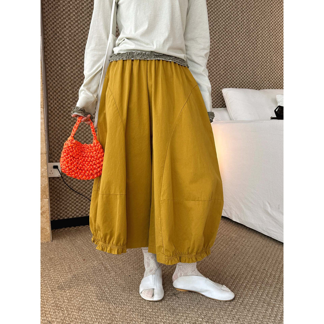 Damen Weite Balloon-Culotte-Hose mit elastischem Saum Nord Taschen