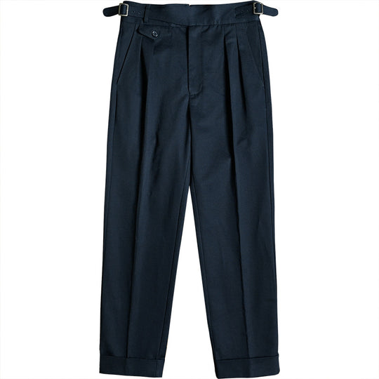 Herren Bundfaltenhose mit verstellbaren Seitenschnallen und Umschlag Nord Taschen