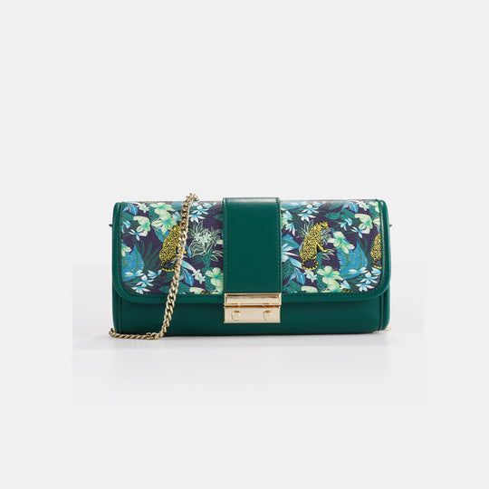 Damen modische Clutch mit floralem Design und goldenen Akzenten Nord Taschen